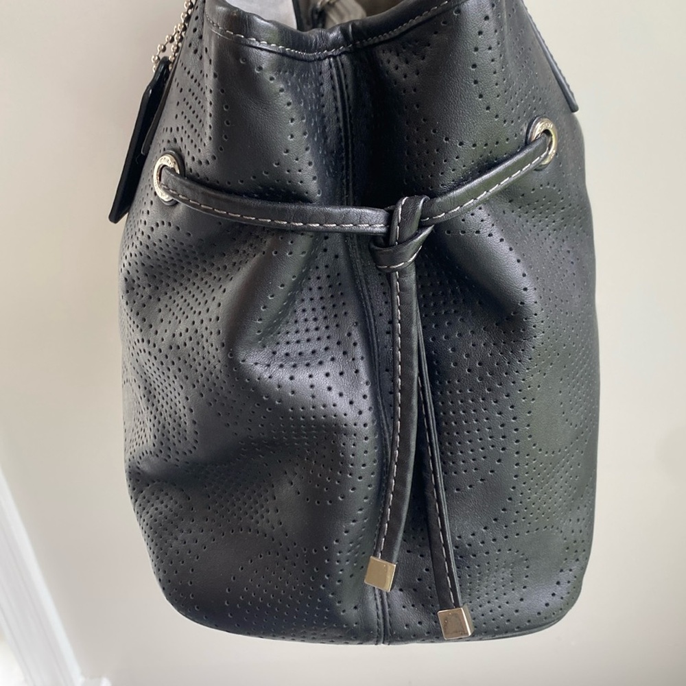 Coach 21938 Signature "C" Perforated Leather Handbag. - Picture 6 of 17